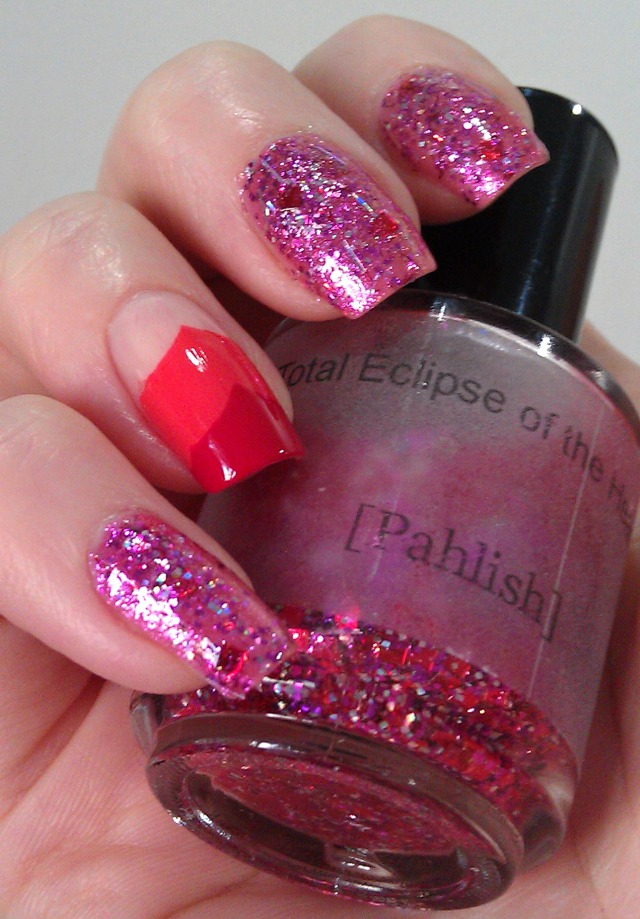 Pahlish Total Eclipse of the Heart with nail art accent